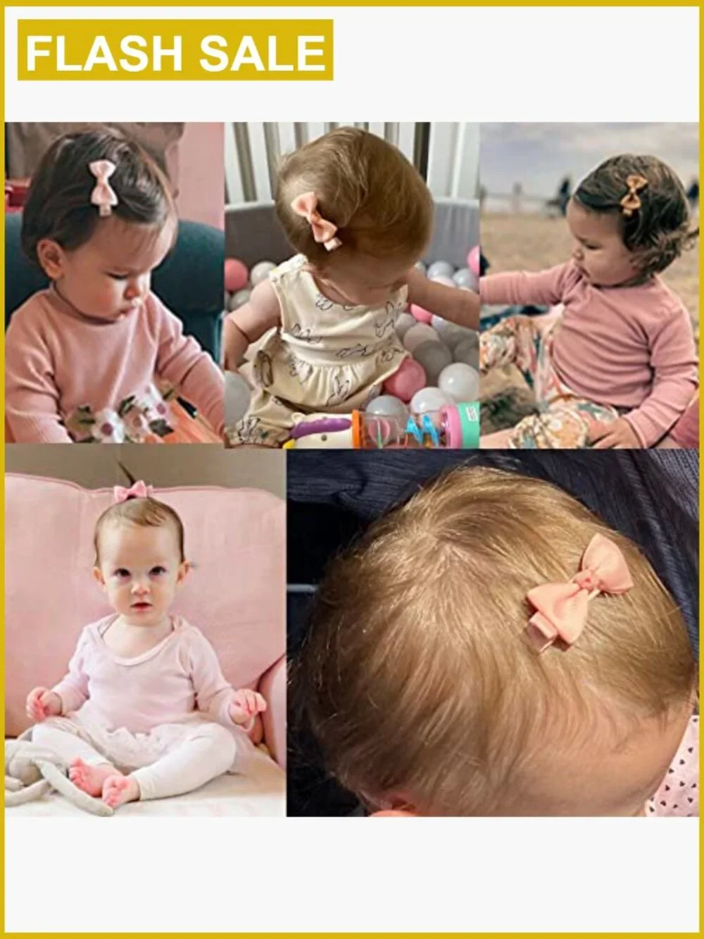 50-Piece Baby Hair Clips Bows Set Tiny Alligator Clips for Girls